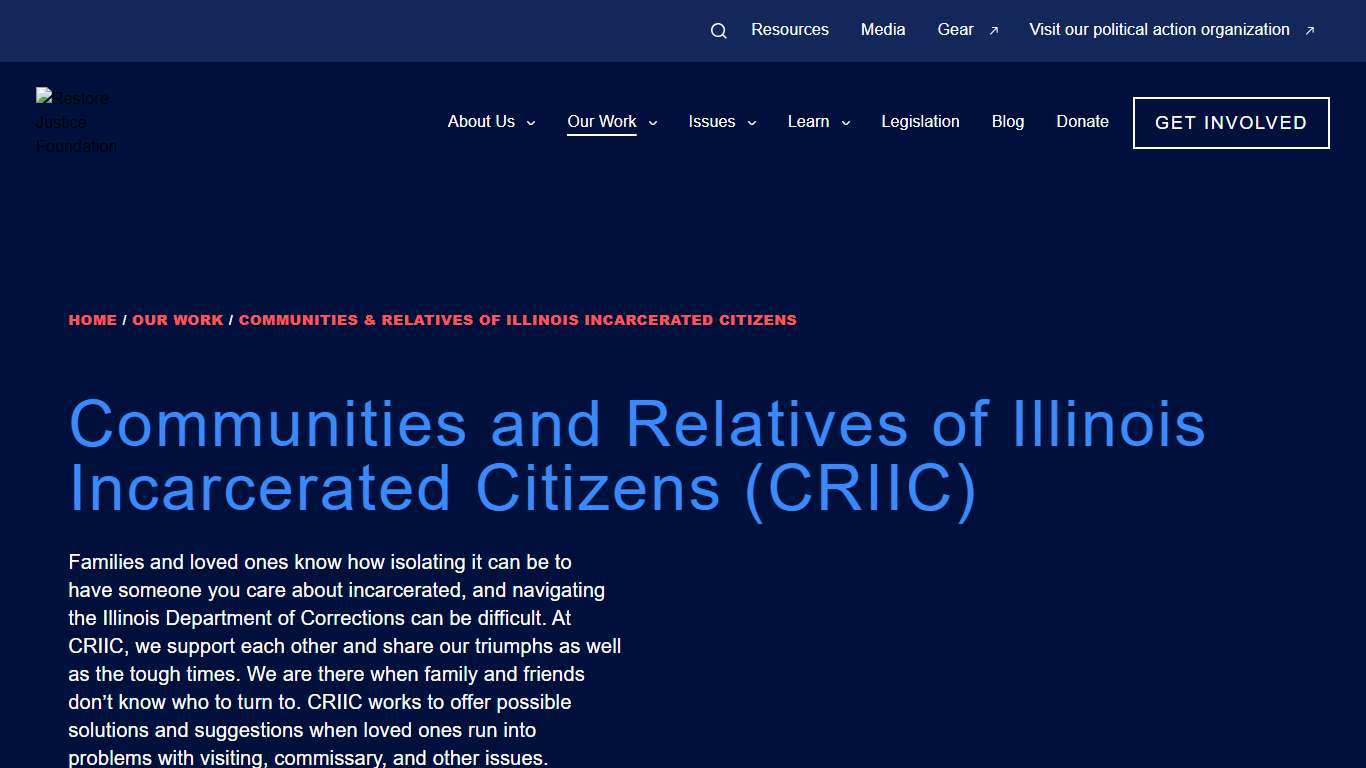 Communities & Relatives of Illinois Incarcerated Citizens - Restore Justice Foundation