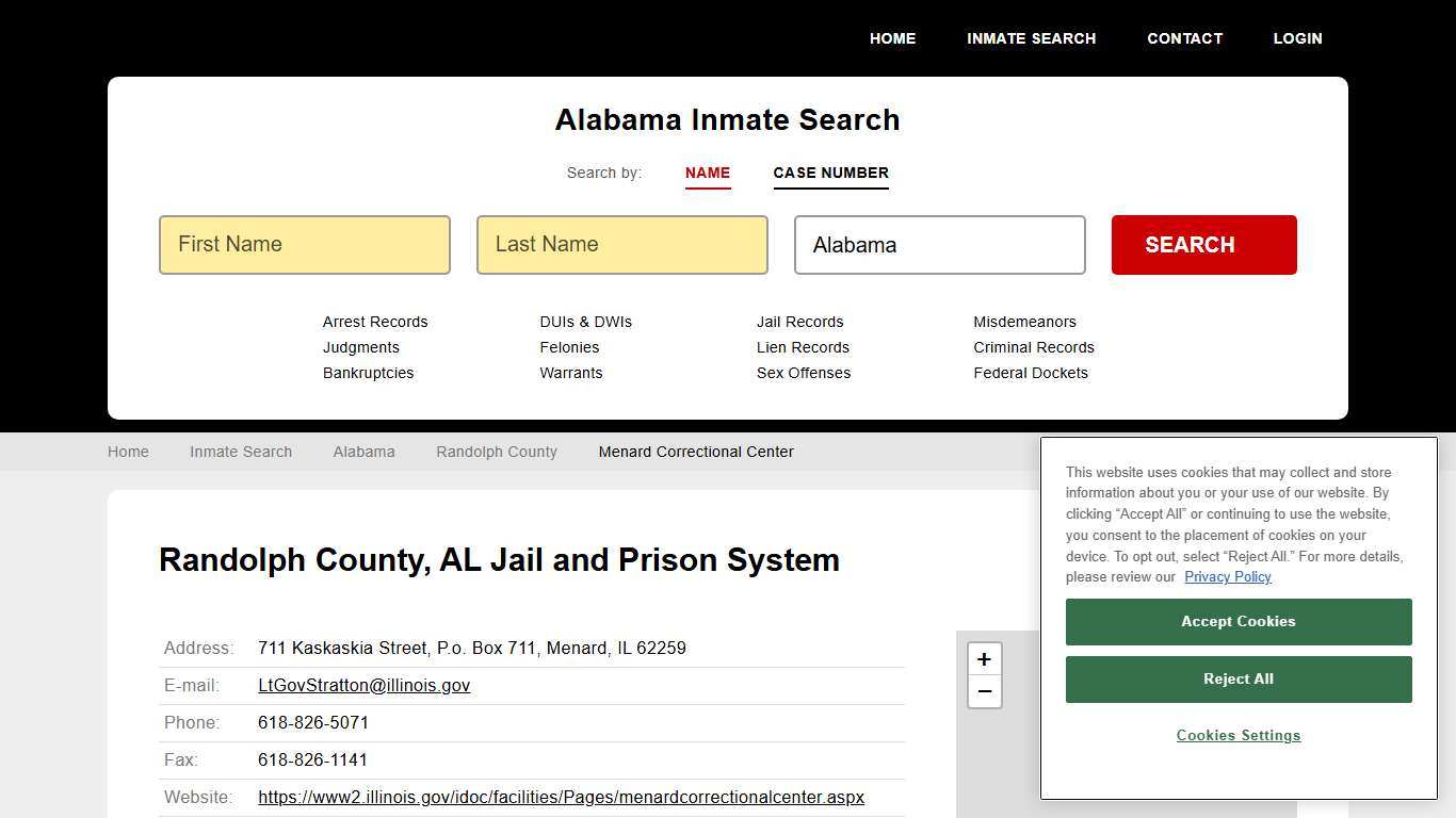 Menard Correctional Center Inmate Records Search, Alabama - StateCourts